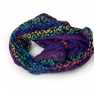 Rainbow Cheetah Leopard Animal Print Double Layer Purple Infinity Scarf